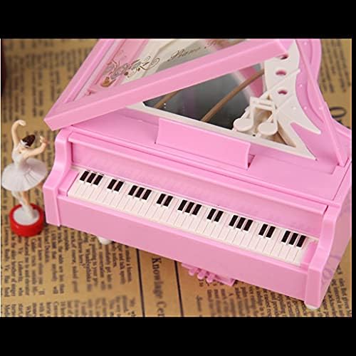 SEASD פסנתר רומנטי דוגמנית מוסיקה קופסא בלרינה קופסאות מוזיקליות בית קישוט בית מתנה לחתונה יום הולדת (צבע:
