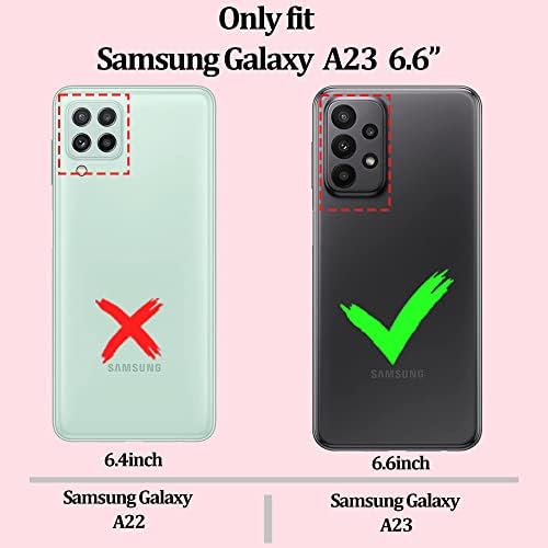 Atump for Samsung Galaxy A23 5G Case עם מגן מסך HD הגנה אטומה לזעזוע, אהבה ציפוי לב נשים חמודות חמוד