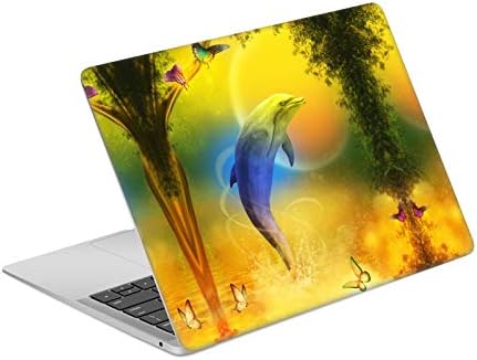 עיצובים של תיק ראש מורשה רשמית סימון גת'טרווה מתחת למים דולפינים ויניל מדבקה עור מדבקות תואם ל- MacBook