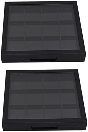 2 יחידות ריק צלליות קופסא שחור מיכל ברור קוסמטי מקרה בתפזורת איפור ברור קרם תיבת איפור משטחים העין קוסמטיקה