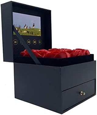 קופסת מתנת הווידאו הטובה ביותר של בית פוף עם פרחים והזנחה./ חג האהבה מתנה בשבילה או בשבילו./ קופסא מתנה./ תיבת