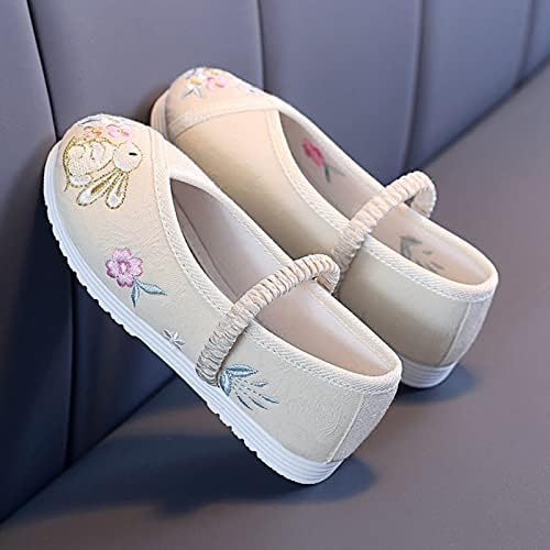 בנות סנדלים רקומים תחתונים שטוחים תחפושת אופנתית לילדים נעליים פעוטות לילדים לבנות