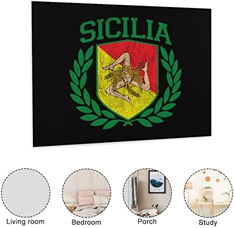 Nudquio Sicilian Flag Cainvas ציור קיר אמנות תלייה תמונה לחדר שינה ביתי לקישוט לא סגנון Unframe