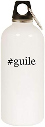 מוצרי Molandra Guile - 20oz hashtag בקבוק מים לבנים נירוסטה עם קרבינר, לבן