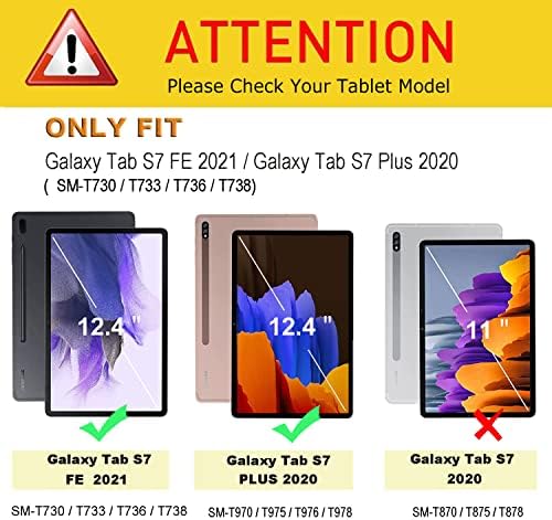 גלקסי לשונית S7 FE 5G מארז 12.4 אינץ '2021 טבליות SM-T730/T733/T736/T738, Galaxy Tab S7 Plus,