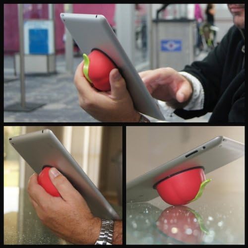 איזוקר, אדום עם מנוף שחור לשימוש עם iPad, אנדרואיד, סמסונג, קינדל, Nook. זו ידית ארגונומית, ויכולה לשמש גם