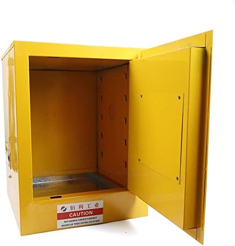 Driesobid 12 ליטר דליקה בטיחות נוזלית ארון אחסון ארון מדפים אטום דליפה עם מדריך דלתות פלדה מגולוונת
