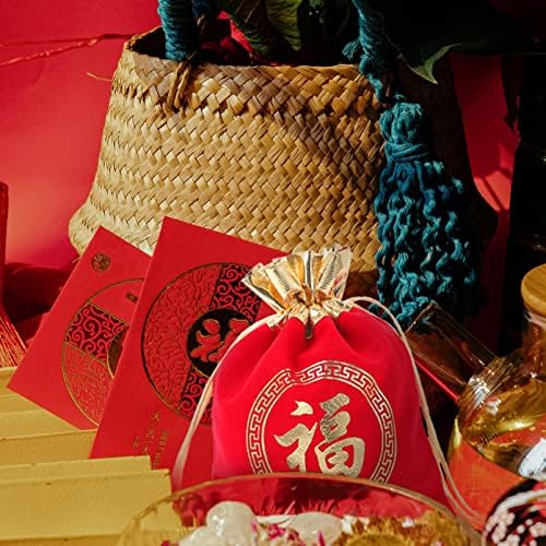 תיק קבילוק מזל פסטיבל סגנון תכשיטי ארנק בד סיני שקיות לחתונה שקיות קמע תיק רקום שנה יום הולדת תליית סמל
