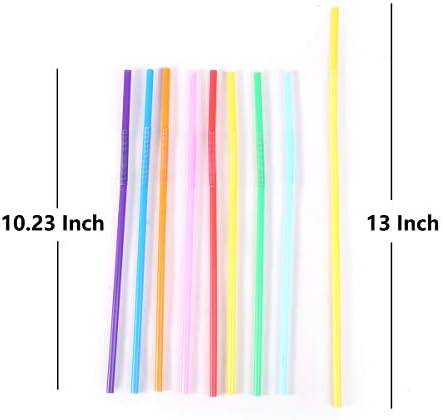 10.23 סנטימטרים צבעוני פלסטיק שתיית קשיות, בנפרד ארוז חד פעמי פלסטיק קשיות, ארוך במיוחד גמיש קשיות לפיקניקים ומסיבות,