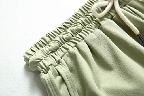 מכנסיים קצרים בקיץ לנשים טרקלין נוח מזדמן בצבע טהור מכנסי חוף קצרים רחבים מותניים גבוהים מכנסיים
