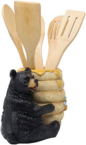 דקורטיבי שחור דוב ב כוורת דבש סיר השיש תשמיש מחזיק חרס דוכן תצוגת שולחן פסל לבקתה או כפרי לודג ' דקור וגורמה