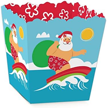 נקודה גדולה של אושר חג מולד טרופי - מסיבה מיני קופסאות טובות - חוף סנטה למסיבת חג פינוק קופסאות ממתקים - סט