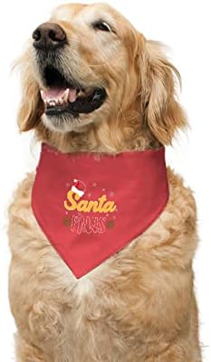 תחבולה כלב בנדנה סנטה כפות מודפס הפיך עם מתכוונן & מגבר; נוח הצמד כפתור כלב בנדנה צעיף מתנה עבור חיות מחמד