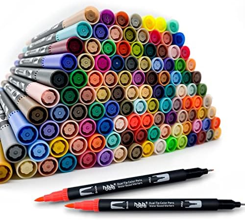 150 צבעים מברשת סמני קצה כפול טיפ מים צבע מברשת עטים, בסדר טיפ מברשת סמני לילדים למבוגרים אמן