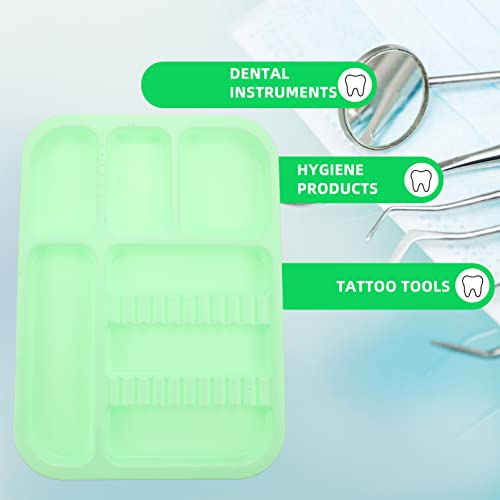 אבזר מגש 2 יחידות מכשיר רפואת שיניים ניתן לחיטוי מרפאת עד מחזיק רב ירוק כלי מגשי הליך נפרד מחולק ספא שטוח מגש