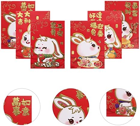 60 יחידות 2023 אדום מעטפות הסיני חדש שנה של ארנב הונגבאו גלגל המזלות ארנב שנה אדום כיס מזל כסף מזומנים