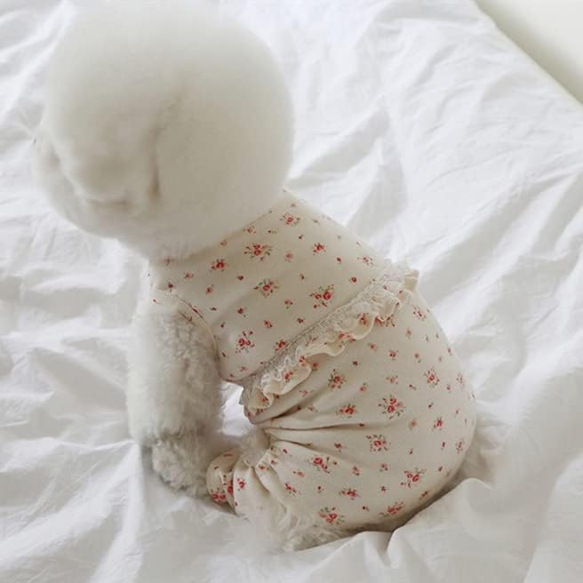 פרח קטן וחמוד מקשה אחת בגדים דו רגליים כלב נוח בגדים ביתיים מחמד בגדים חמים סתיו בגדי כלבים