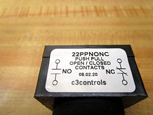 C3 שולט ב 22PPNONC-XPMRD מהדק פוליאסטר, NO/NC, כובע פטריות, כפתור משיכה