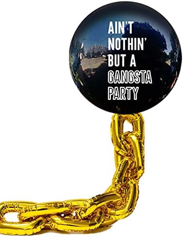 אין שום דבר מלבד מסיבת גנגסטה שרשרת זהב ציצית ג ' מבו בלון ערכת / שנות ה -70 שנות ה -80 שנות ה -90 דיסקו גנגסטר