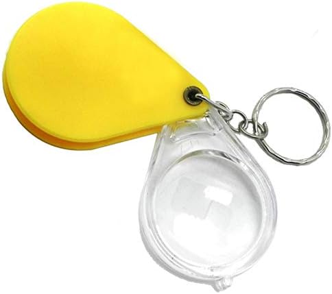 הואנגקסינג-מחזיק מפתחות מתקפל זכוכית מגדלת כיס זכוכית מגדלת צבעונית פי 10 נייד מיני זכוכית מגדלת קריאת