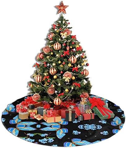 חצאית עץ חג המולד פרפר צבעוני חצאית עץ קטיפה לחג המולד 48 אינץ 'תחרה לקישוט חג המולד