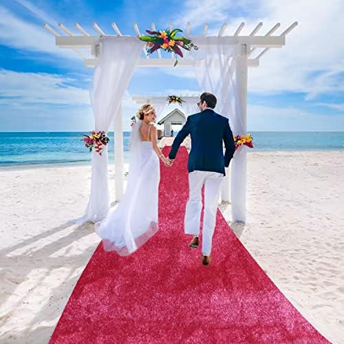 Fanproms חתונה רץ ורוד רץ 4x25 ft חתונה קטיפה מעבר רץ רץ רץ לטקס חתונה