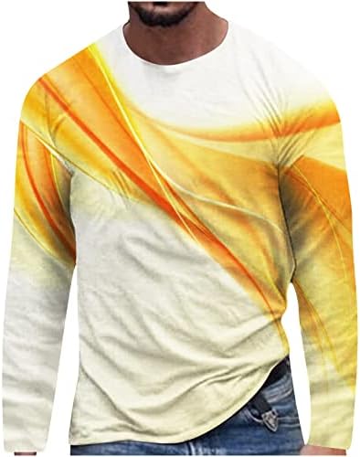 חולצות לגברים שרוול ארוך למעלה 3ד הדפסת חולצה רופף סביב הצוואר סוודר מעיל עליון חולצות & מגבר; חולצות