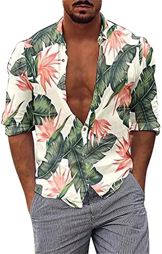 חולצות אימון קיץ לגברים חולצות פרחים לגברים כפתור למטה חולצות חוף הטרופיות