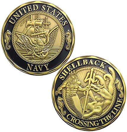 Glamtune U.S. Navy Challenge Coin Shellback Crossing the Line Sailor Coins Git