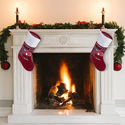 עמדו לכרך דגל לגרבי גרביים תלויים בגרבי חג המולד הדפסים קישוטי אח עץ חג המולד