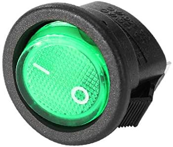 X-DREE MINI 3PIN SPST 2 מיקום LED ירוק LED תאורה אחורית נדנדה עגולה מתג מתג כוונה OFF OFF ROT רשומה