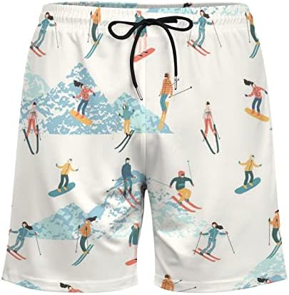גולשים וסנובורד גזעי שחייה לגברים עם מכנסי מתיחה של אוניית דחיסה לגלישה בספורט בגד ים בחוף