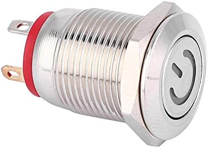 מתג כפתור מתכת נטולת נעילה נטולת נעילה, טבעת ו- LED בצורת עוצמה, מתג אדום, כפתורים ומחוון LED בצורת כוח LED,