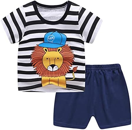 יילוד תלבושות עבור בנות פעוטות ילדים בייבי בני בנות קצר שרוול קריקטורה אריות הדפסת חולצות חולצה מכנסיים סט בני