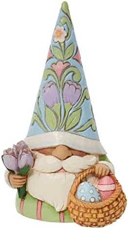 Enesco Jim Shore Gnome עם פסלון סל, גובה 4.96 אינץ '