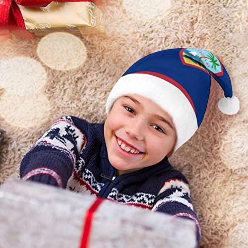 גואם ארהב דגל חג המולד כובע רך קטיפה סנטה כובע מצחיק כפה עבור חג המולד לשנה חדשה חגיגי מפלגה