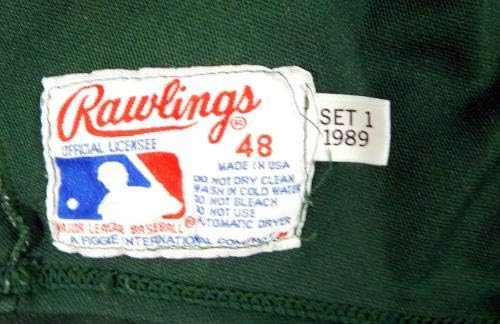 1989 אתלטיקה של אוקלנד דייב מקיי 8 משחק נעשה שימוש בג'רזי ג'רזי תרגול 553 - משחק משומש גופיות MLB