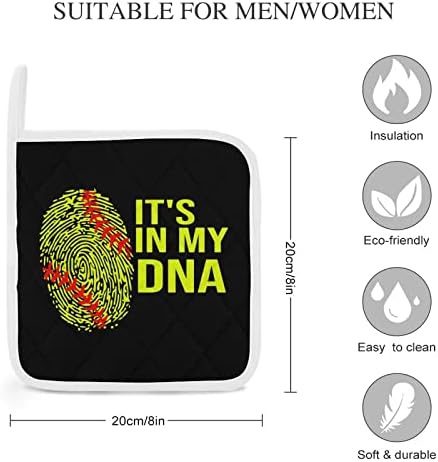 סופטבול נמצא במחזיקי סיר ה- DNA שלי למטבח חום עמיד בפני חום תנור רפידות חמות לבישול