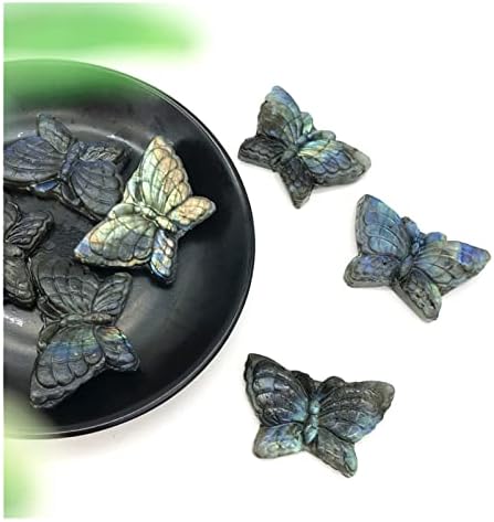 SUWEILE JJST 1 PC Natural Labradorite Butterfly בעבודת יד גביש מגולף אבני חן חיה מתנות ריפוי אבנים