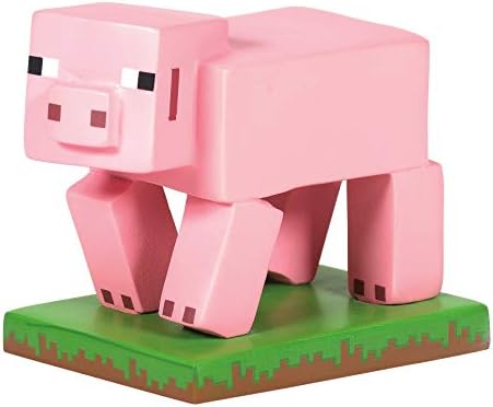 מחלקת 56 אביזרי כפר Minecraft פסלון חזיר, 1.75 אינץ ', ורוד
