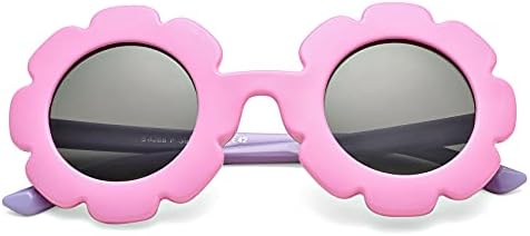 משקפי שמש מקוטבים לילדים בנות ובנים משקפי שמש פרח עגולים גדולים במיוחד גוונים אולטרה סגול 400