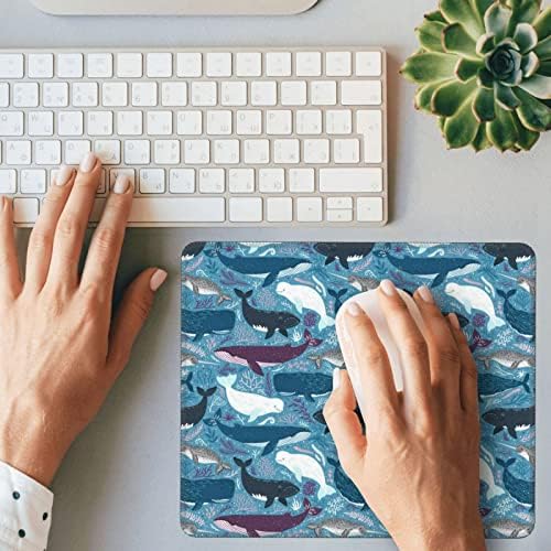 לווייתן דפוס משטח עכבר עם תפור קצוות החלקה גומי בסיס עבור מחשב נייד מחשבים משחקי משרד או בית