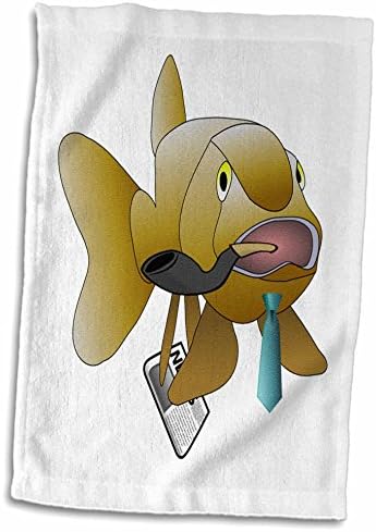 תמונת 3 של דגי אבא מצוירים עם עיתון צינור ועניבה - מגבות