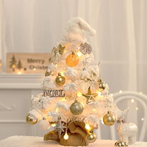 Valiclud Tabletop עץ חג המולד עץ חג המולד מדליק עץ חג מולד קטן עם קישוט
