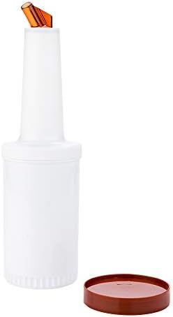 כלי מסעדה בקבוק מיכל אחסון למזיגה מהירה מפלסטיק 1 ק ט - עם זרבובית ומכסה חומים - בקבוק אחסון בר