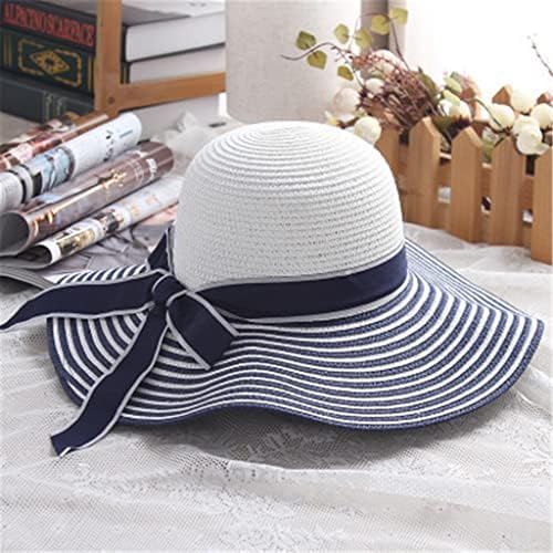 ZSEDP שחור לבן פסים קשת קשת כובע קיץ כובע יפה נשים חוף כובע שוליים גדול