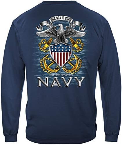 חיל הים הדפס מלא נשר שרוול ארוך חולצה MM144LS