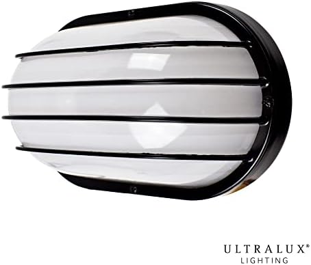 Ultralux בגודל 11 אינץ 'שחור השחור LED מתקן תאורת תאורה, הרכבה סומק לקיר או תקרה, עדשת שרף עמידה בפני UV,