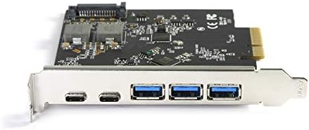 VANTEC 5-Port USB 3.2 GEN2X2 עם כרטיס מארח 2C ו- 3A PCIE, גובה מלא