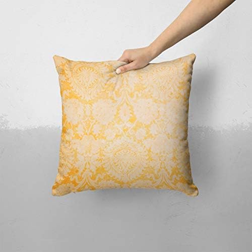 דפוס דמשק של כרובית צהובה של iirov חרדל - עיצוב בית דקורטיבי בהתאמה אישית מכסה כרית כרית מקורה או חיצוני